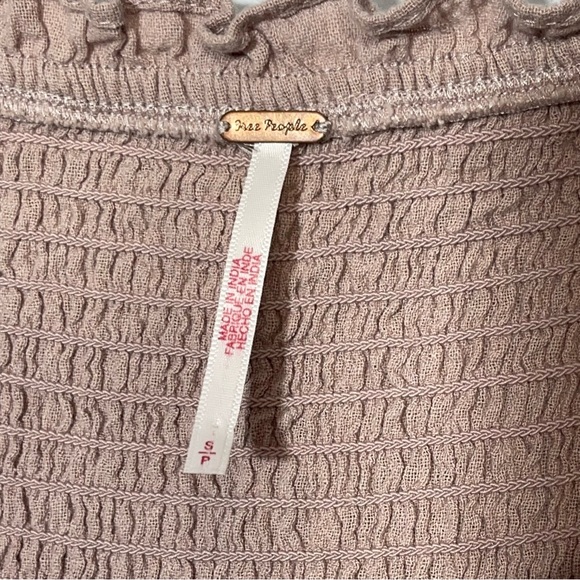 Free People Happy With You Mini Dress Smoked Mulberry Tiered Swing Off Shoulder - Picture 7 of 16